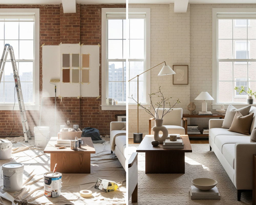 Visualiza la decisión: a la izquierda, el proceso y los retos de comprar para reformar; a la derecha, la tranquilidad y el diseño de un hogar listo para ser vivido. Una comparativa del antes y después que ilustra el verdadero coste de la tranquilidad.